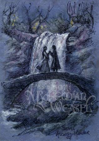 Arwen and Aragorn in Rivendell, art by the Bohemian Weasel-(T)