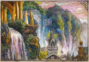 Galadriel takes leave of GAndalf in Rivendell
