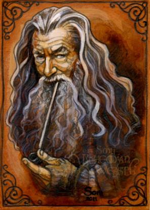 Gandalf smoking