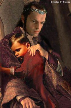 Elrond and Estel, young Aragorn. by Cassia-(T)