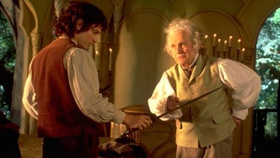 Bilbo gives Sting to Frodo